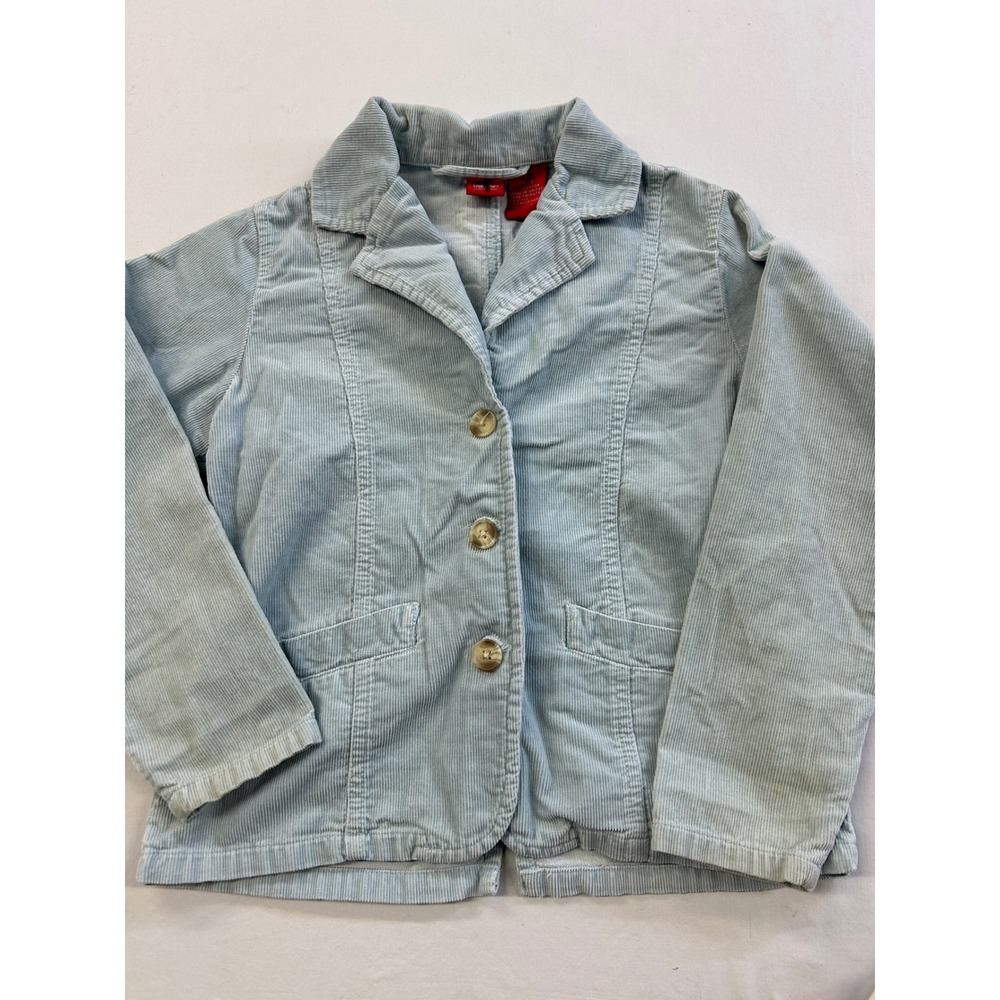 Y2K Mossimo Kids Light Blue Corduroy Blazer Jacket Size M 7/8 Button Front